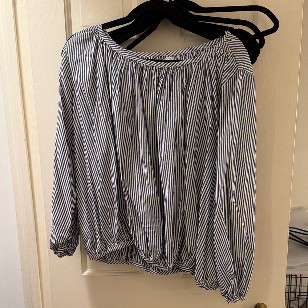 Elegant Striped Blouse - Black and White